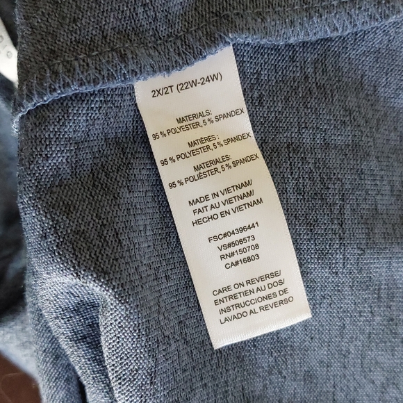 Studio 1886 Plus Size Heathered Blue Extra Soft Criss Cross Neckline Sweater Top - Picture 6 of 7